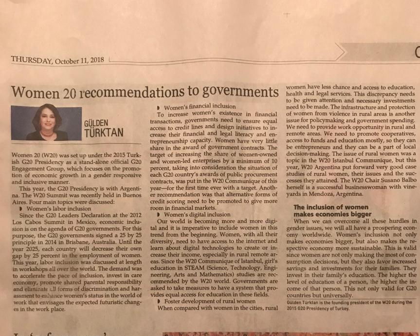 Women 20 recommendations to governments